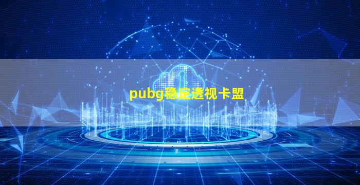 pubg稳定透视卡盟